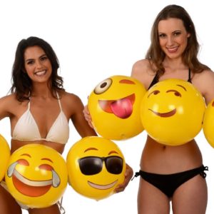 Emoji Beach Balls - 18" - 6 pack